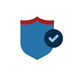 blue shield with checkmark overlay